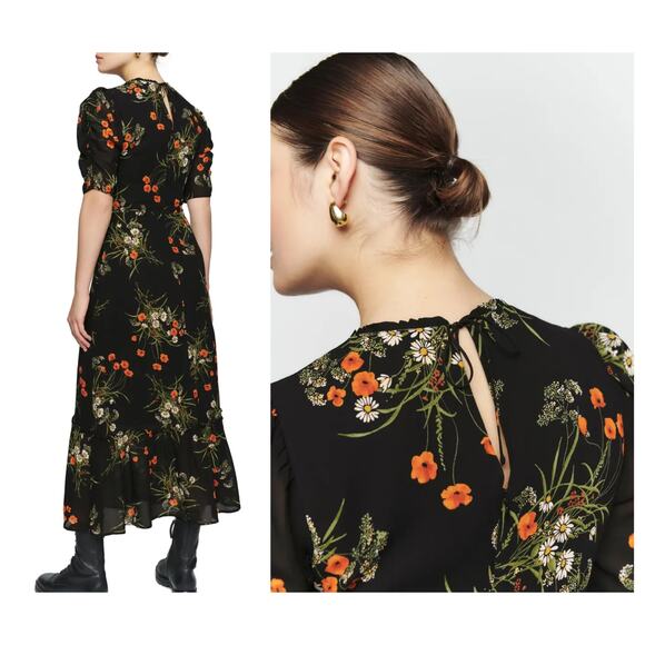 NWT Reformation Addaline Floral Print Dress Size 2 - Picture 8 of 9